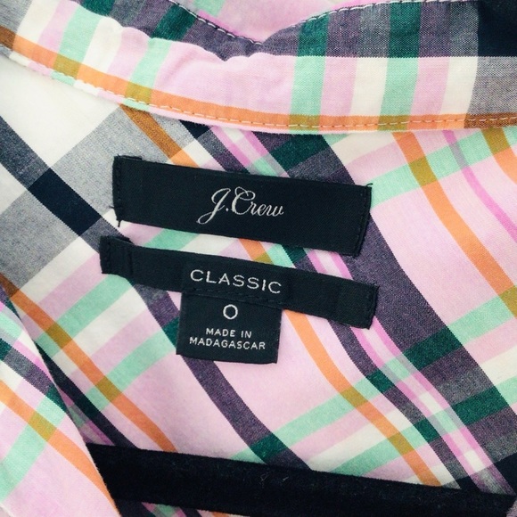 J Crew button up shirt 2 pair plaid women 0 cotton - Picture 2 of 11